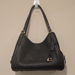 Coach Black Shoulder Bag Hobo and Gold Hardware Pebble Leather